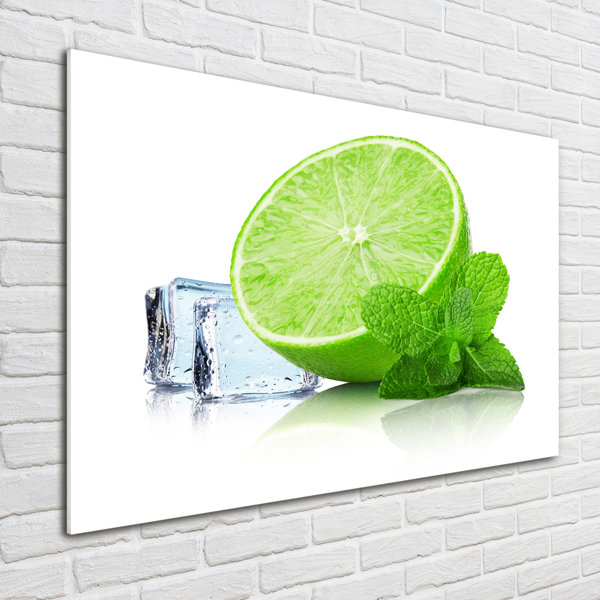 Ebern Designs Glasbild Limette Mit Eis Wayfair De